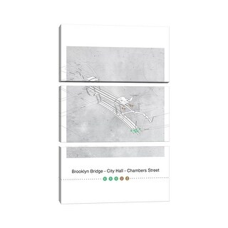 iCanvas "Brooklyn Bridge - City Hall - Chambers Street Station 3D Map